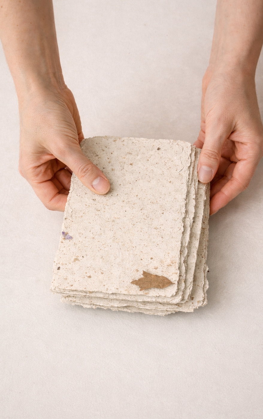 Primer plano de pulpa de papel con pétalos flotando en una tina