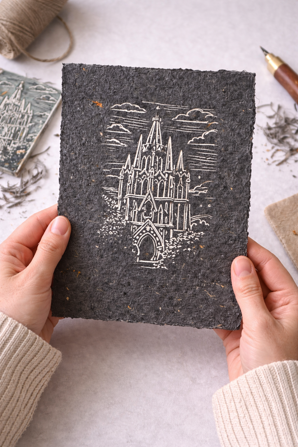 Detalle del proceso de linóleo